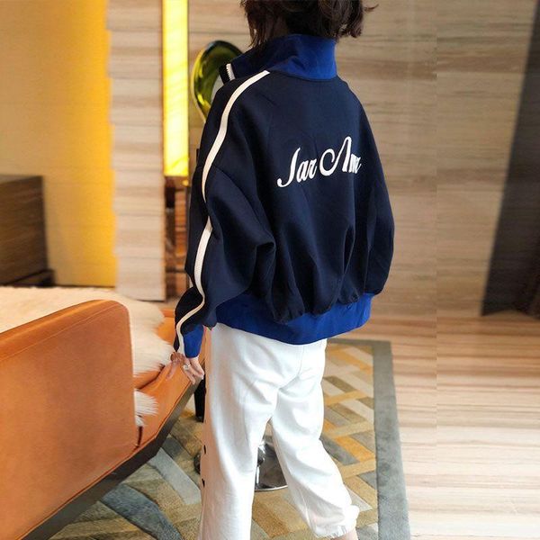 

running jackets sports jacket women 2021 spring korean loose all-match casual sweatshirt exercise training short coat, Black;red