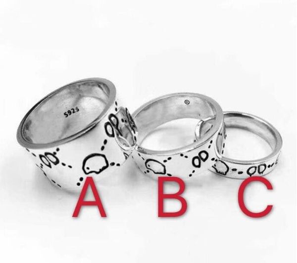 Band Fashion Anelli teschio in argento sterling 925 moissanite anelli bague per uomo e donna Festa promessa campionato amanti dei gioielli regalo con scatola TAGLIA 5-11