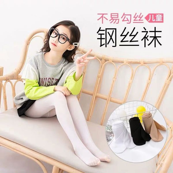 

children' leggings spring and summer thin girls' pantyhose ballet practice steel wire white silk dance stockings, Red;black