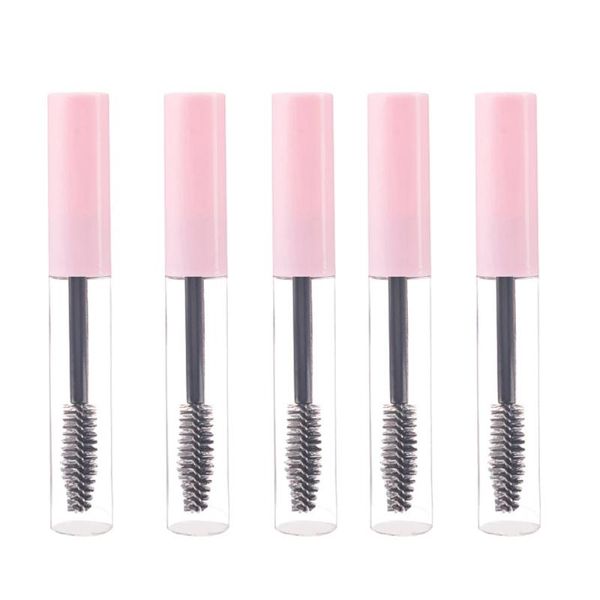 

storage bottles & jars 5 pcs 10ml mascara tubes empty eyelash cream refillable pink/white cosmetic sample container with brush stick
