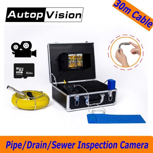 

dhlwp71 30m cable sewer pipe snake video inspection camera system 7'lcd pipeline endoscope borescope underwater mini ip cameras