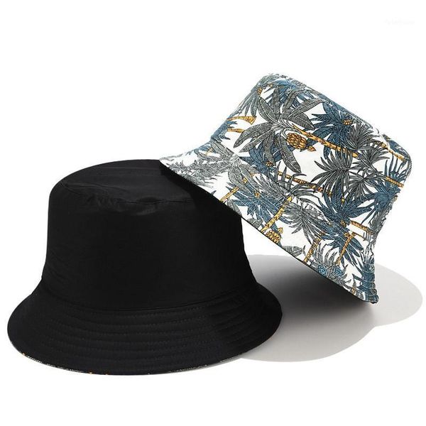 

caps & hats fashion women and men print canvas two-sided outdoors bucket hat soft sun cap prevent hip hop fishing1, Yellow