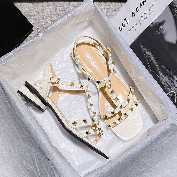 

sandals flat for women luxury brand rivets low-heeled summer shoes slipper zapatos para mujer w qc4e, Black