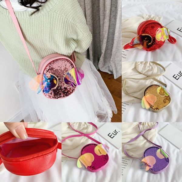 

waist bags 2021 fashion children sequins student satchel handbag shoulder bag creative women's pouch messenger