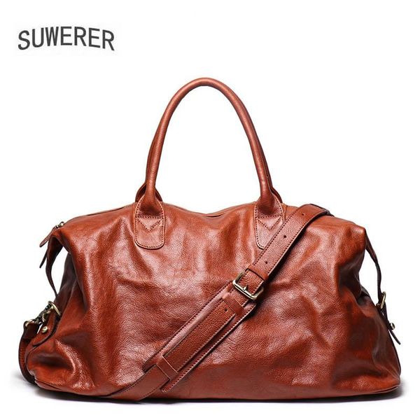 

duffel bags genuine leatherÂ bag men's portable travel bag leather shoulder messenger large capacity fitness