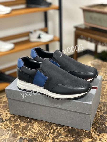 

prad 2021 men casual shoes women travel leather lace-up sneaker fashion lady designer running trainers letters woman shoe flat printed gym s, Black