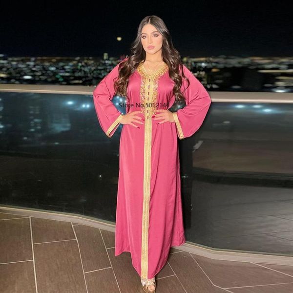 

ramadan eid moubarak pink abaya dubai turkey islam muslim robe longue satin long hijab dress abayas for women djellaba femme ethnic clothing, Red
