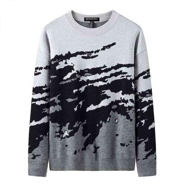 

men's sweaters jacquard pawarmar gebreide trui mannen casual fashion kleur contrast rokerige grijs respingo inkt sweatershir vintage o-, White;black