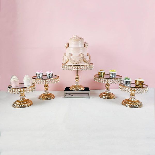 

1pcs-5pcs pearl cake stand set gold cupcake home party round plate other bakeware