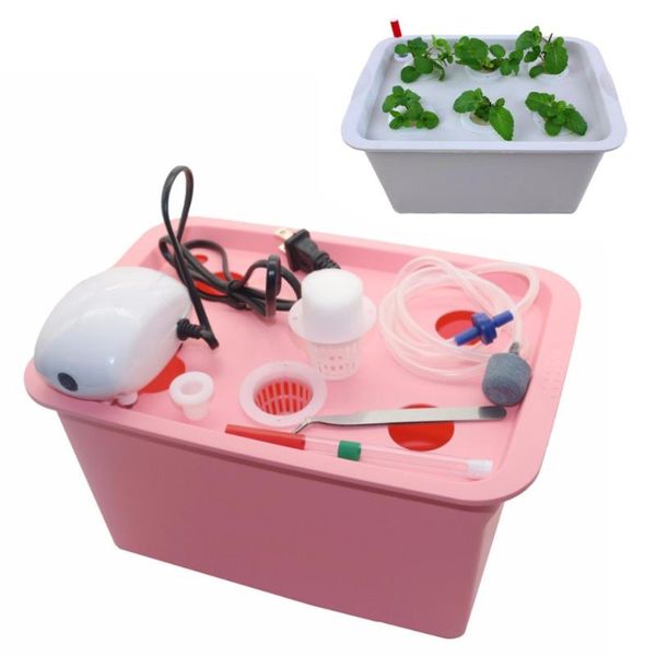 

planters & pots 1 set garden cabinet box grow kit bubble planter nursery pot 6 holes plant site hydroponic system indoor 220v/110v