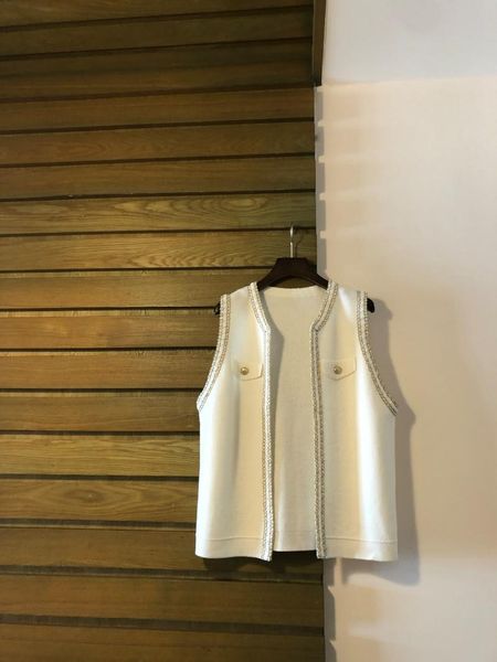 

women's vests 2021 women fashion sleeveless beaded waistcoat 0820, Black;white