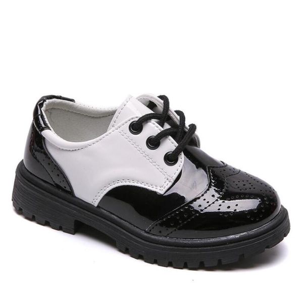 

flat shoes kids leather wedding dress for boys girls brand children black performance gentlemen formal wedge sneakers, Black;grey