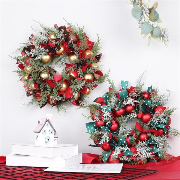 

christmas decorations 48cm garland ball ribbon home wall hanging door ornaments