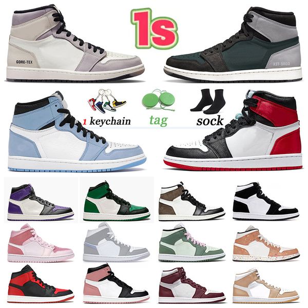 

wholesale jumpman 1 basketball shoes og high 1s running unc mens womens sport chicago element black particle light bone grey university blue