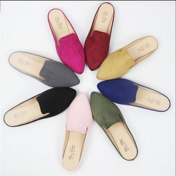 

slippers 2021 spring and summer england pointed flat baotou women wear sandals large size 41-44 small 31, Black