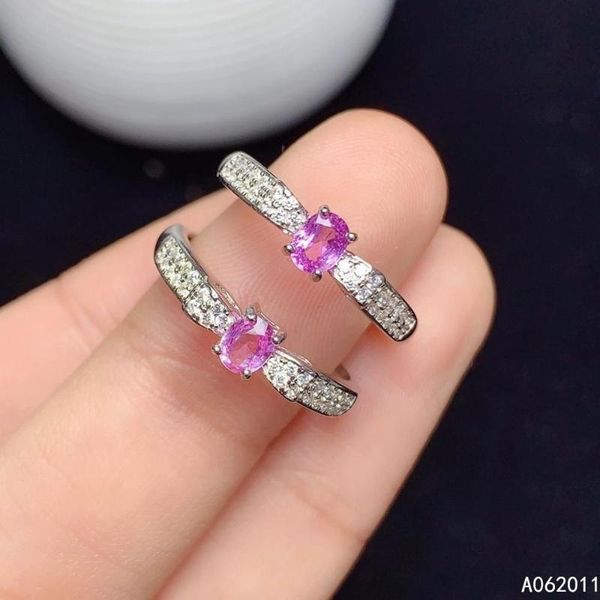 

cluster rings kjjeaxcmy fine jewelry natural pink sapphire 925 sterling silver fashion women adjustable ring support test, Golden;silver