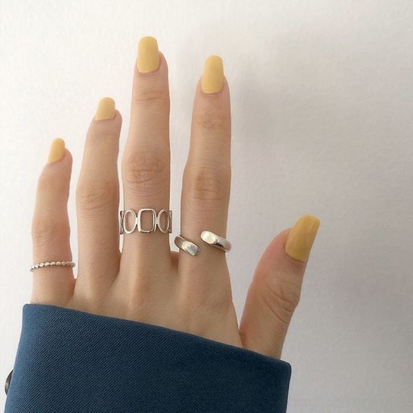 

8ren cha band rg titchg geometric female doe not female ear fade sterling silver 2021 ring student simple cold wind ring