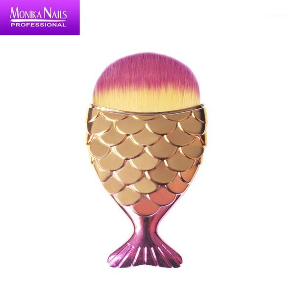

1pcs professional mermaid shape makeup brush powder blush foundation cosmetic fish tools for beauty nails art tools1