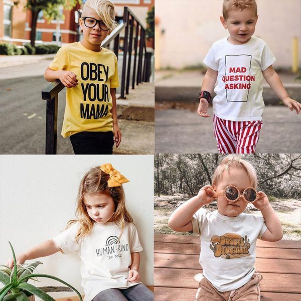 

children letter print short sleeve t shirt coll girls princess shirts summer kids casual baby girl clothes, Blue