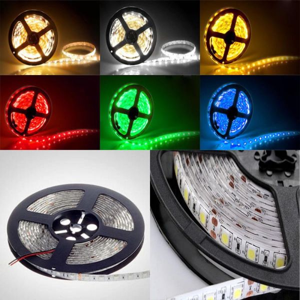 

strip waterproof no 5m/lot fiexible lights smd 60led/m rgb/warm white/white/red/blue extra bright strips led