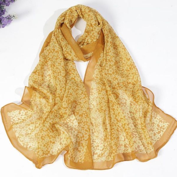 

scarves scarf women korean chiffon retro long section spring/autumn thin broken flower lady shawl decorative small, Blue;gray