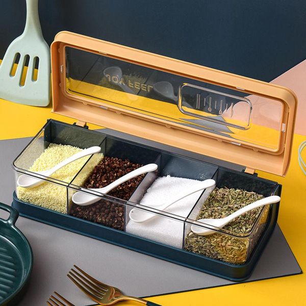

storage bottles & jars seasoning box multi-function kitchen supplies with lid