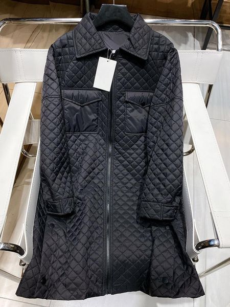 

women's jackets white fashion argyle long cotton liner jacket women zip-up overcoat elegant check outerwear lady 2021 autumn, Black;brown
