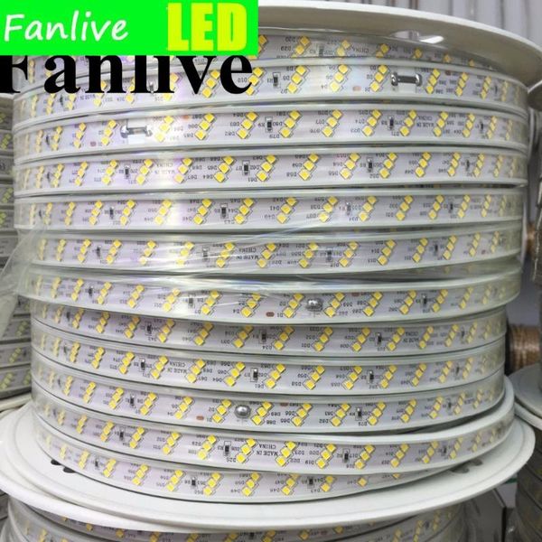 

strips 100m fanlive ac 220v led strip light 2835 smd 180leds/m three row warm white/ white tiras tape waterproof ip67