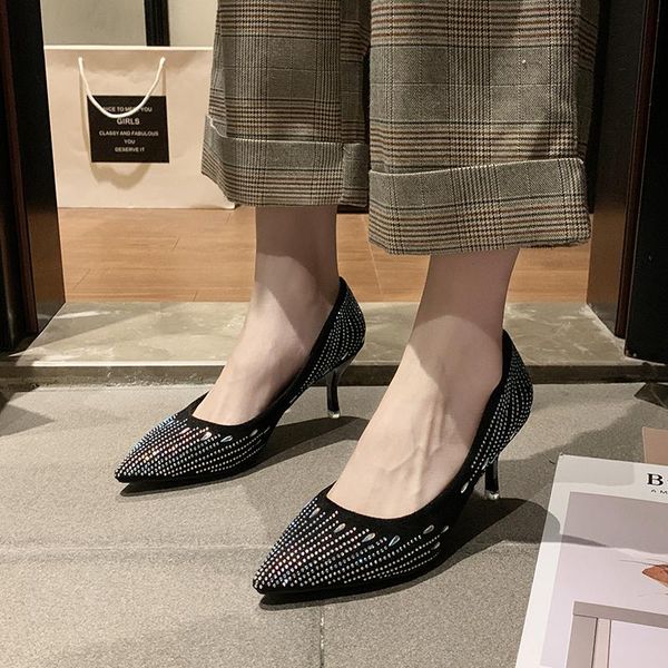 

dress shoes fashion high heels women pumps pointe female purple party wedding bigtree u22-52, Black