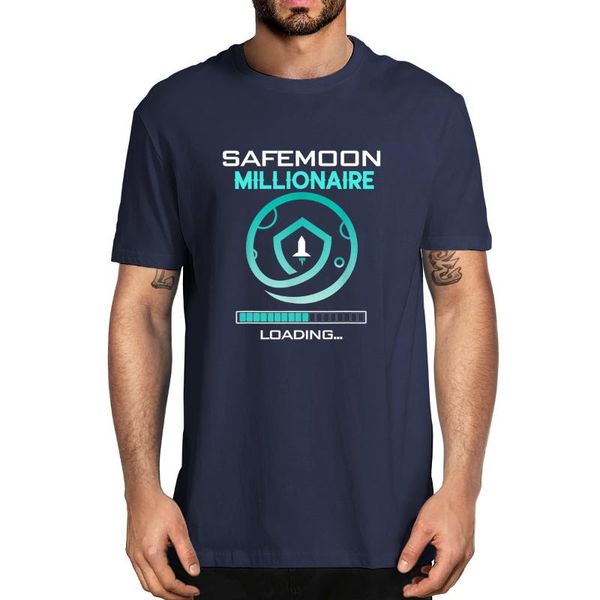 

men's t-shirts safemoon millionaire loading cryptocurrency 2021 funny summe 100% cotton novelty t-shirt humor women soft tee, White;black
