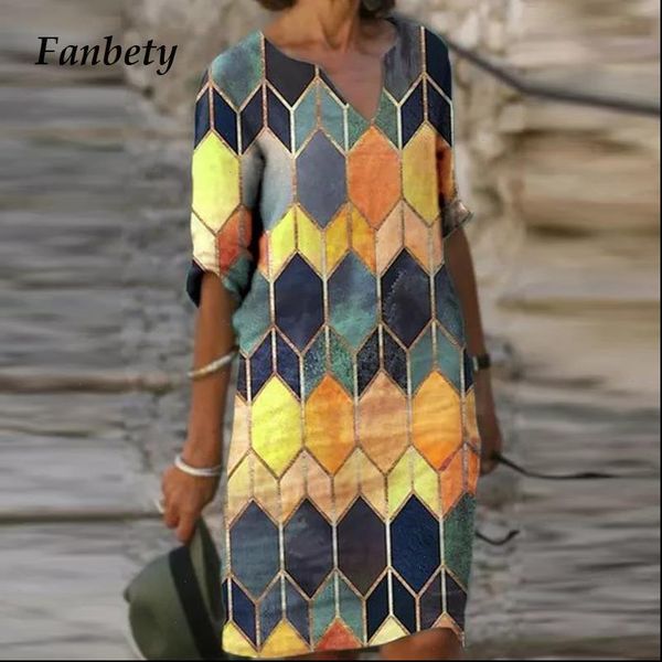 

women dress elegant v neck long sleeve party vintage print a line autumn casual loose ladies vestidos 5xl, Black;gray