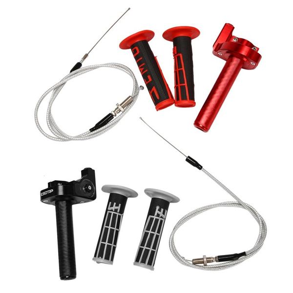 

handlebars motorcycle grips 7/8 inch 22mm hand grip with throttle twist cable for atv quad pit dirt bike motocross