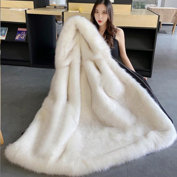 

women's fur & faux parka autumn and winter liner detachable coat mid-length over-the-knee, Black