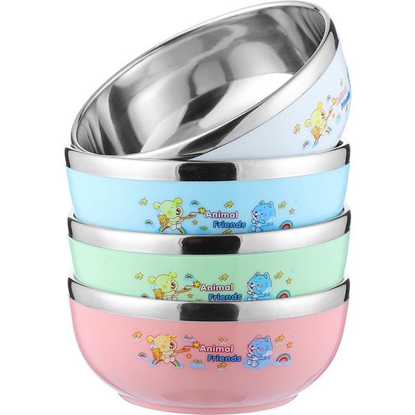 

bowls kitchen accessories children's bowl anti-fall and anti-scalding cartoon eating baby supplement soup