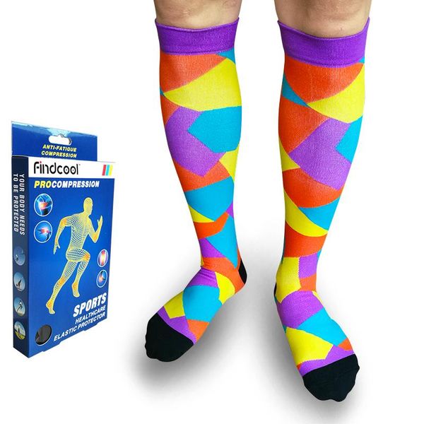 

sports socks findcool running marathon cycling climbing crossfit long compression breathable deodorant basketball, Black