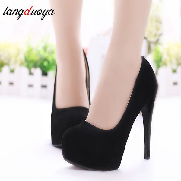 

dress shoes super high heel women's waterproof platform single pumps women stiletto heels bridal, Black