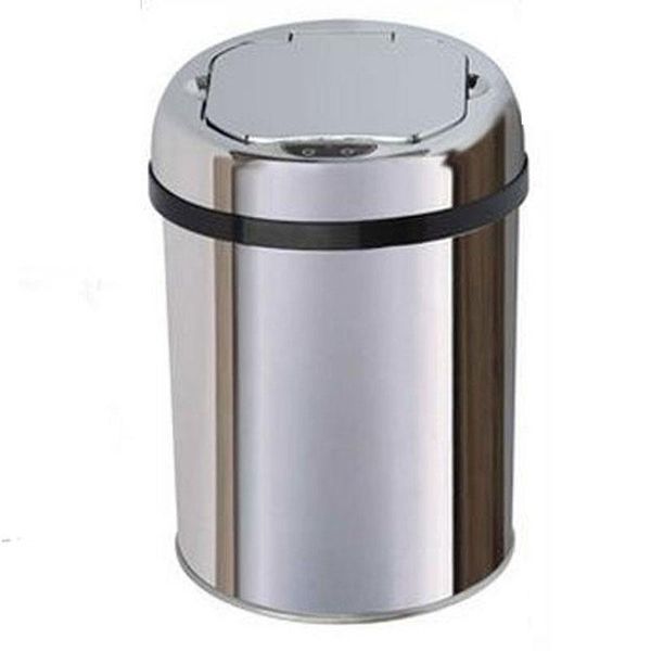 

waste bins 3 liter sensor stainless steel dustbin automatic garbage trash can bin ash-bin round shape