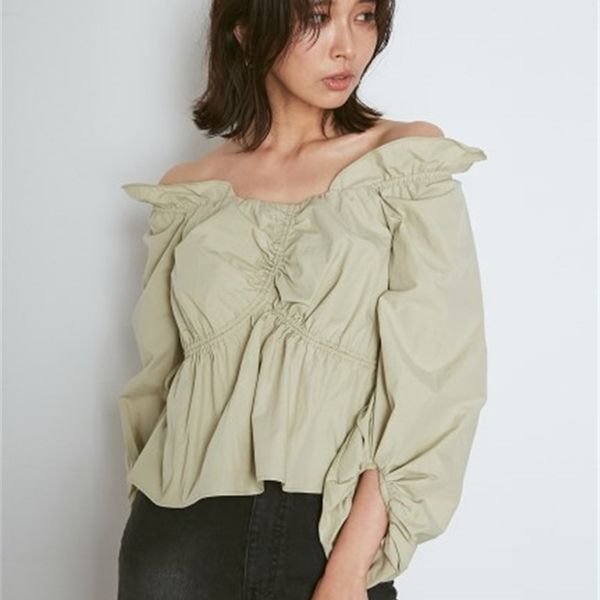 

off shoulder kawaii sweet japanese elegnat vintage women blouse 210416, White