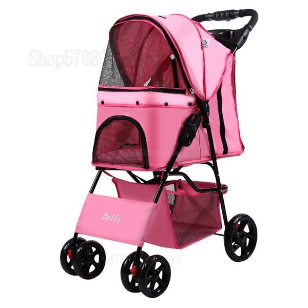 

dog car seat covers quick folding pet stroller with safety rope oxford cloth+mesh portable carrier 4 wheels trolley rain cover