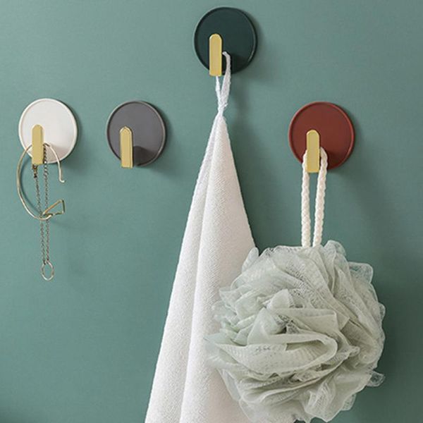 

hooks & rails 4 pcs multi-purpose storage hook hangers plug holder home kitchen bathroom wall self adhesive plastic