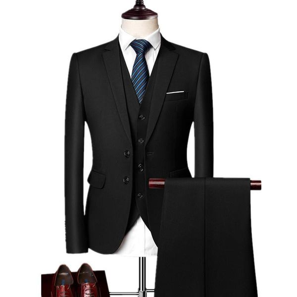 

men's suits & blazers fashion men casual packages sets/men effects color pack jackets broek vest, White;black