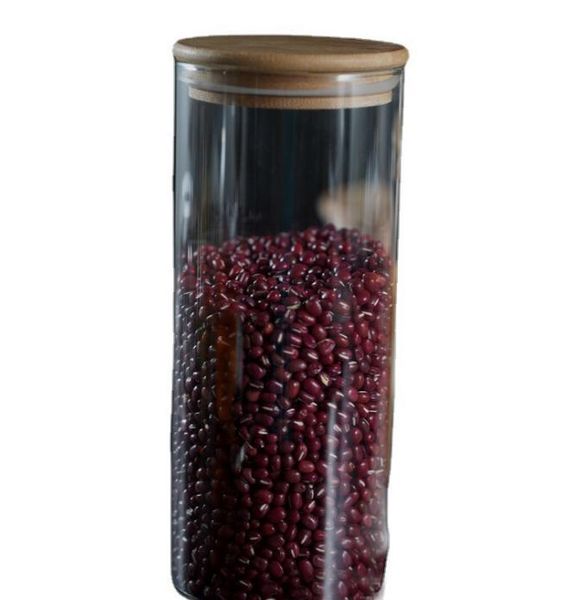 2021 Contenitori per la conservazione degli alimenti in vetro trasparente Tappi di sughero da 1300 ml Bottiglie di barattoli di copertura per bottiglie di vetro ecologico per alimenti liquidi di sabbia con bambù