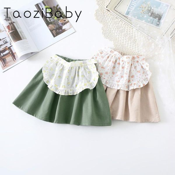 

skirts children skirt 2021 spring and summer girl's fake two piece apron baby korean short kid clothes1, Blue