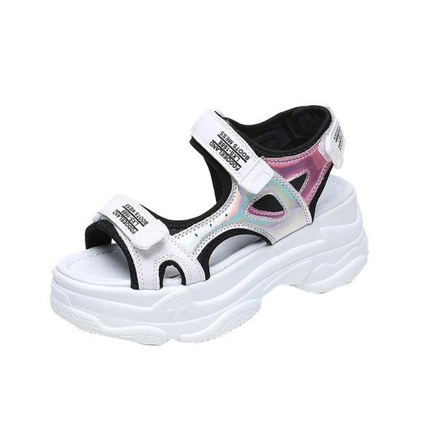 

woman shoes sandals soft bottom letter pattern sticky strip comfortable lightweight dignified women summer, Black