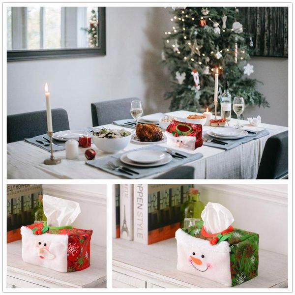 

tissue boxes & napkins box simple paper napkin case xmas ornament snowman merry christmas table decor storage