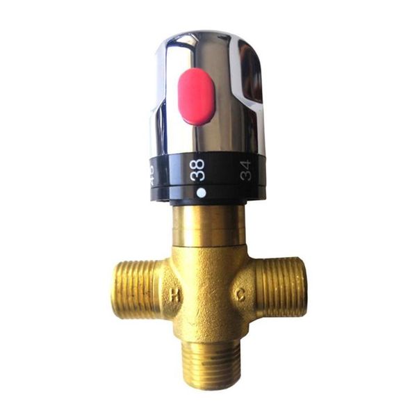 

kitchen faucets brass g1/2 male 3 way thermostatic mixing valve shower temperature water control y7e9