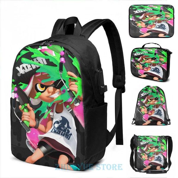 

backpack funny graphic print (4) usb charge men school bags women bag travel laptop