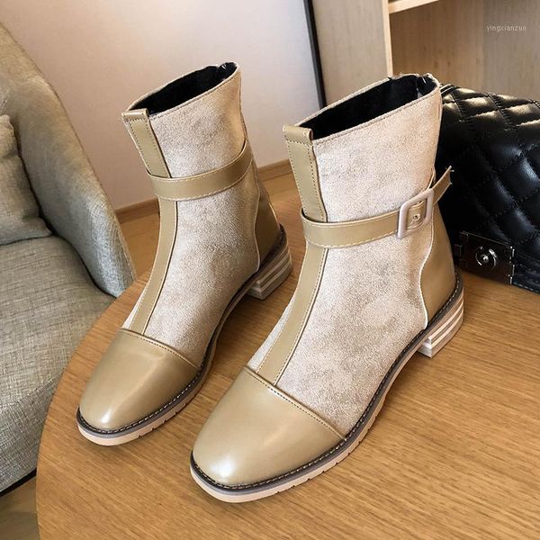 

boots luxury women nubuck velvet 35-40 winter shoes flock sock med heels zipper buckle band riding botas mujer 20211, Black