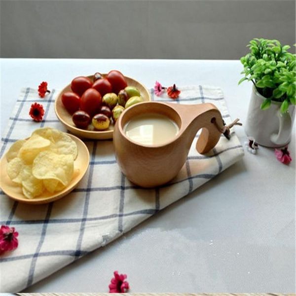 

mugs natural wood coffee tea cups tourism carrying ancient creative wooden single/double holes cup