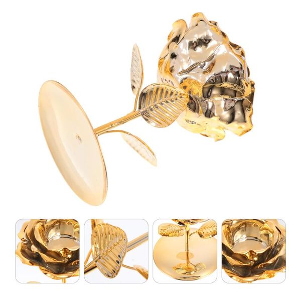 

candle holders 1pc fashion electroplated flower candlestick nordic style